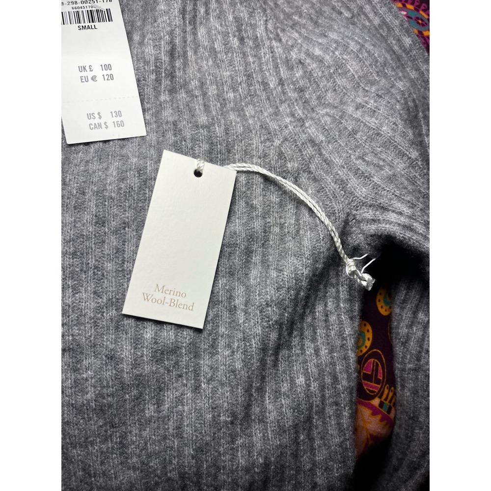 Abercrombie & Fitch Giselle Grey Merino Wool Ribbed Button Front Maxi Dress SM - Picture 7 of 8